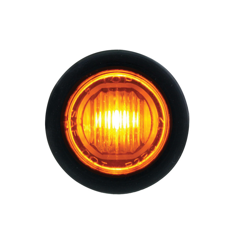 United Pacific Single SMD LED 3/4" Mini Light (Clearance/Marker) With Rubber Grommet Amber LED/Amber Lens 36843