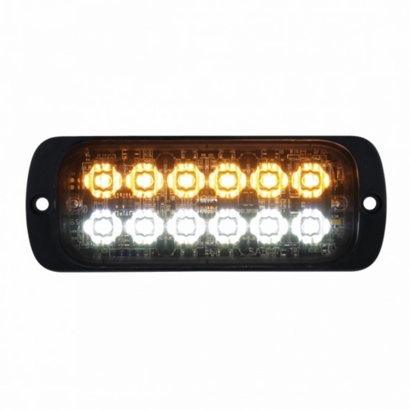 United Pacific 12 High Power LED Super Thin Warning Light Amber LED & White LED (Bulk) 36846B