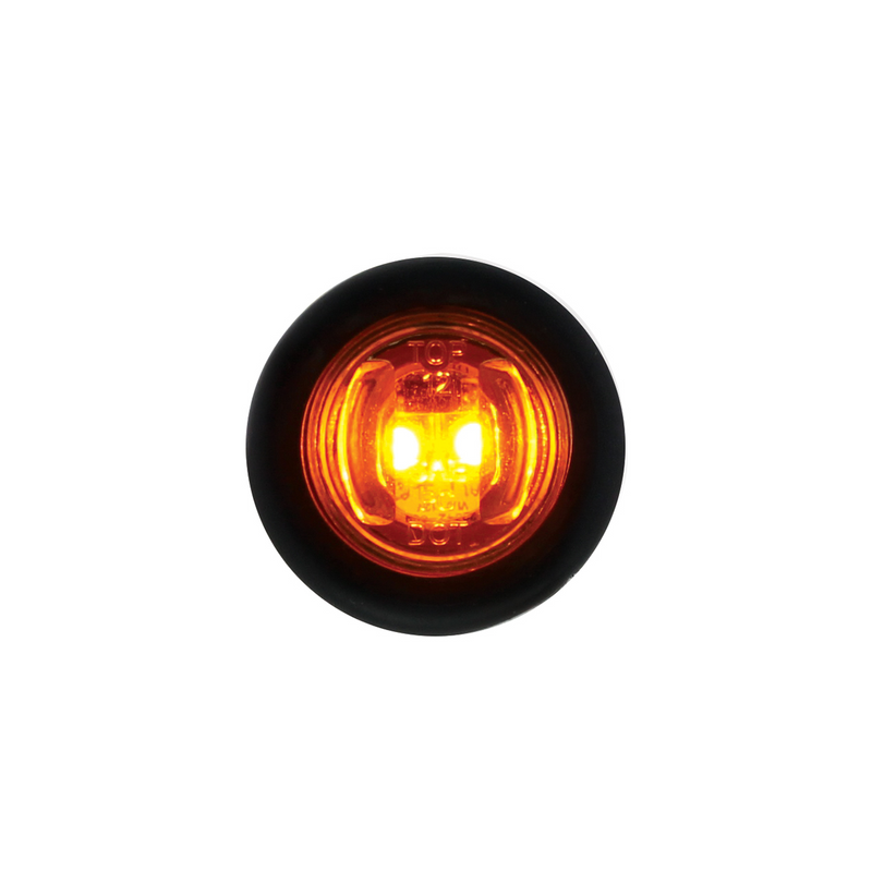 United Pacific 2 LED 3/4" Mini Light (Clearance/Marker) With Rubber Grommet Amber LED/Amber Lens (Bulk) 36849B