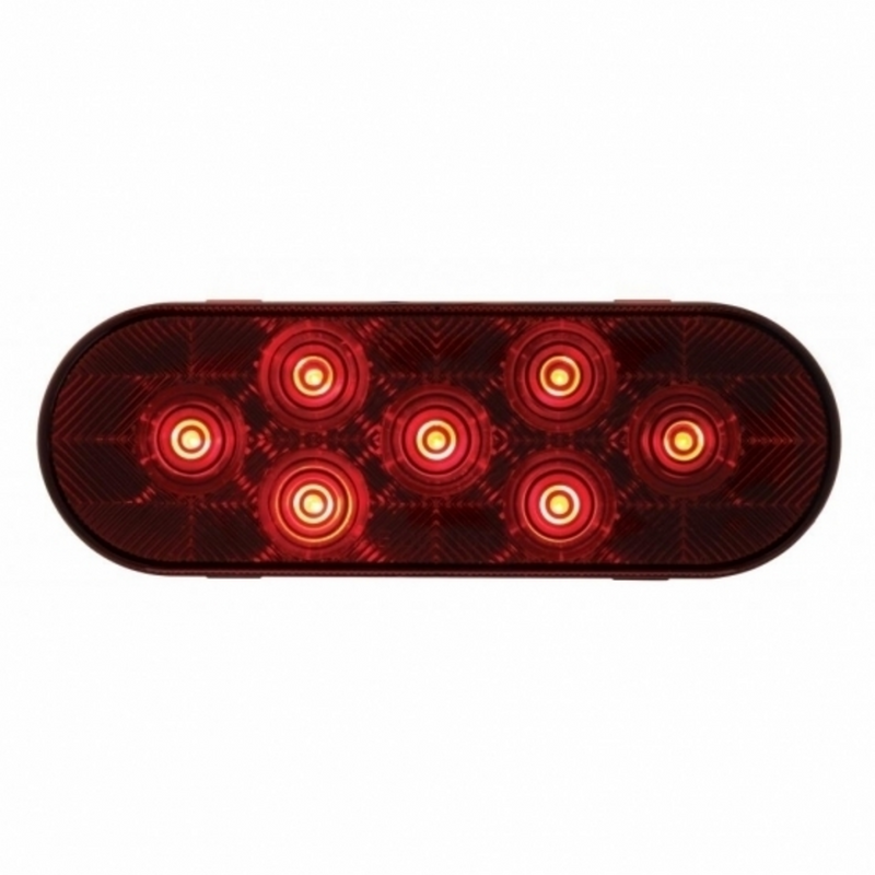 United Pacific 7 LED Oval Light (Stop, Turn & Tail) Red LED/Red Lens 36855