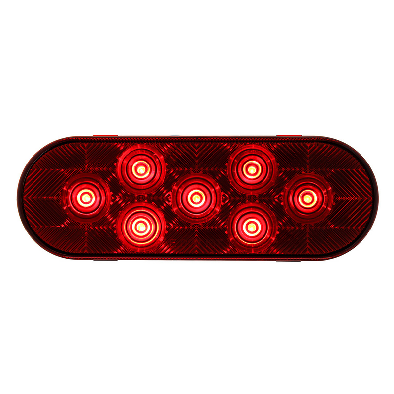 United Pacific 7 LED Oval Light (Stop, Turn & Tail) Red LED/Red Lens (Bulk) 36855B