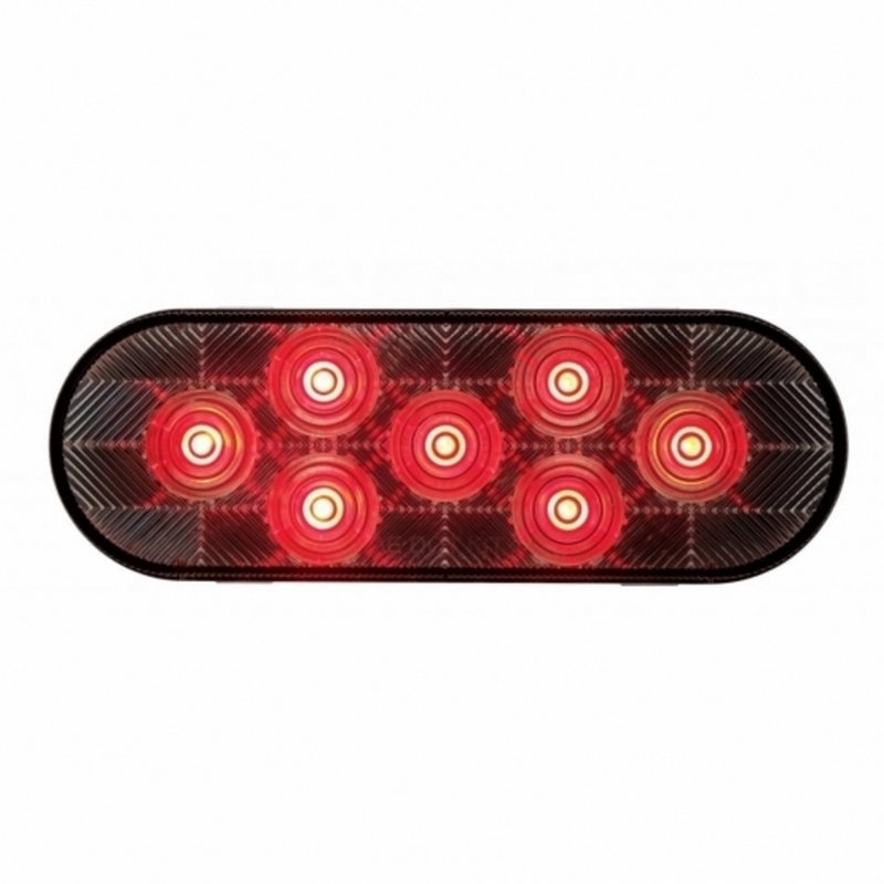 United Pacific 7 LED Oval Light (Stop, Turn & Tail) Red LED/Clear Lens 36857
