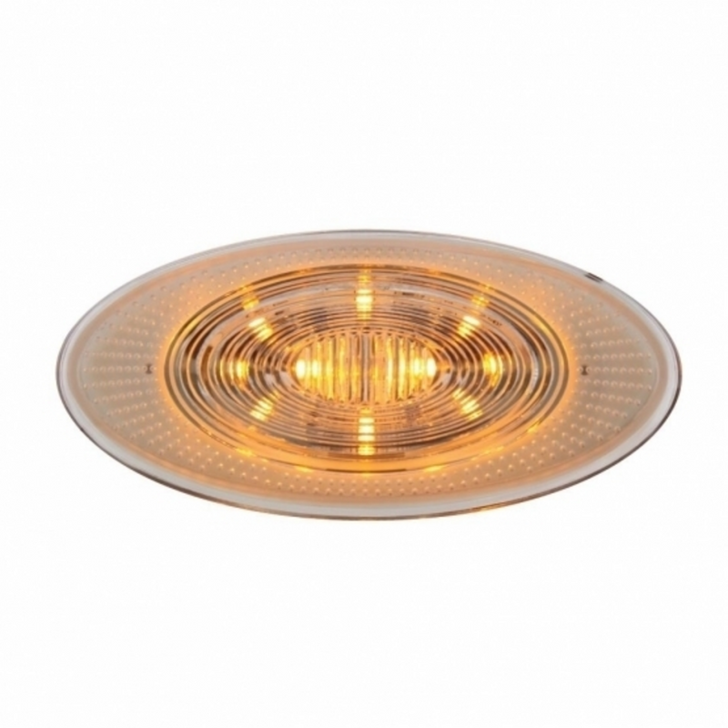 United Pacific 10 LED Fender Parking & Turn Signal Light For Peterbilt 386 (2006-2014) & 387 (2006-2010)-Amber LED/Clear Lens 36874