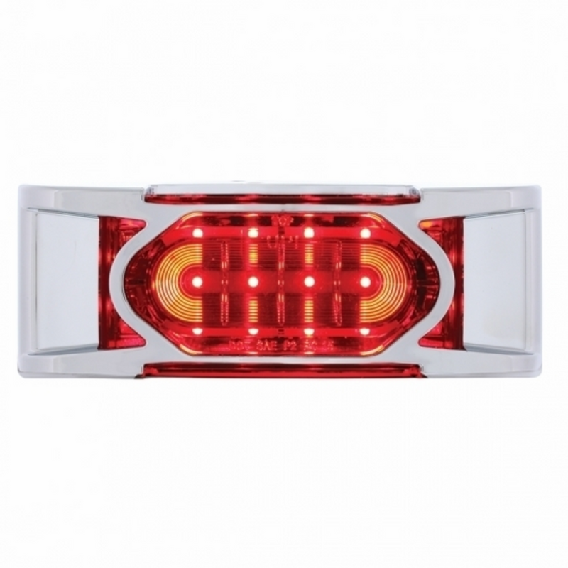 United Pacific 16 LED Reflector Light (Clearance/Marker) With Chrome Bezel Red LED/Red Lens 36894