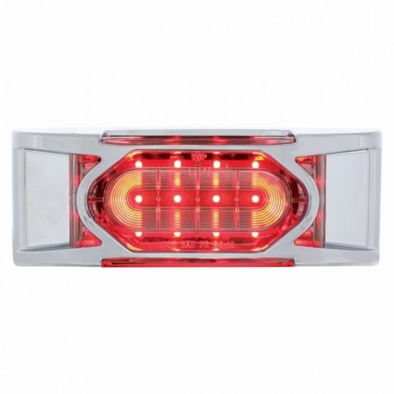 United Pacific 16 LED Reflector Light (Clearance/Marker) With Chrome Bezel Red LED/Clear Lens 36896