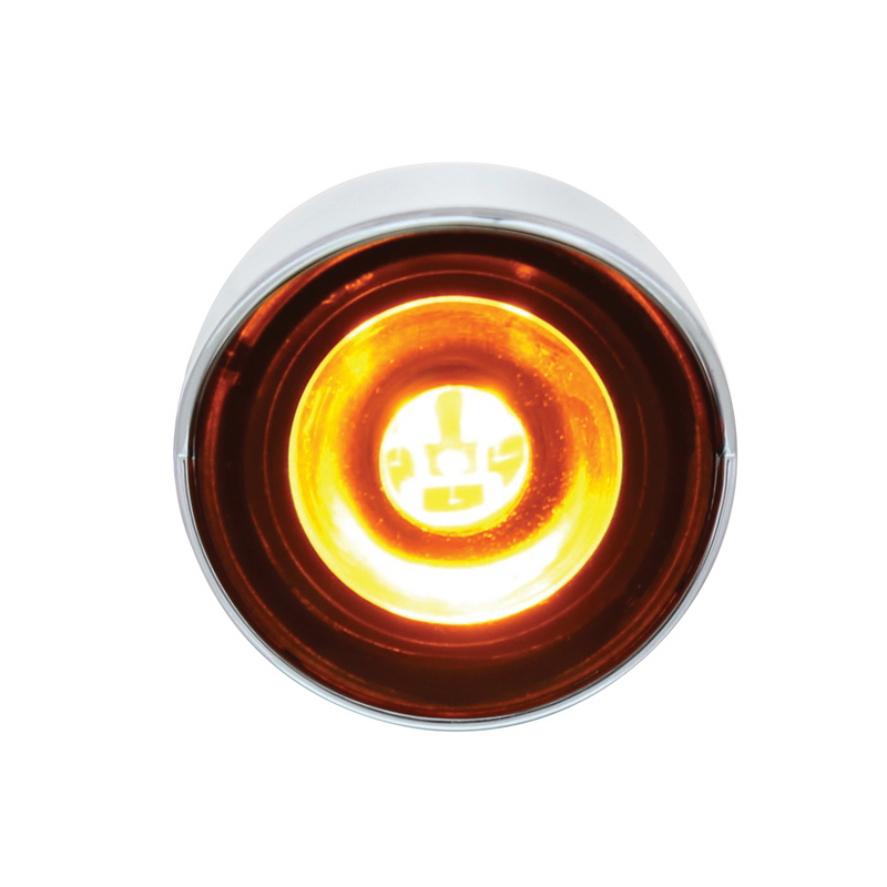 United Pacific 3 High Power LED 1" Light (Clearance/Marker) With Visor Amber LED/Amber Lens 36897