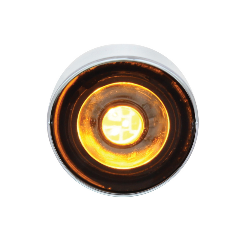 United Pacific 3 High Power LED 1" Light (Clearance/Marker) With Visor Amber LED/Clear Lens 36905