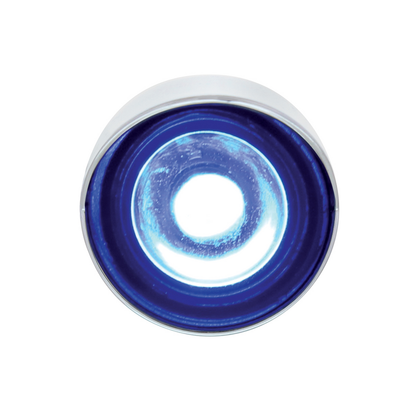 United Pacific 3 High Power LED 1" Light (Clearance/Marker) With Visor Blue LED/Clear Lens 36906
