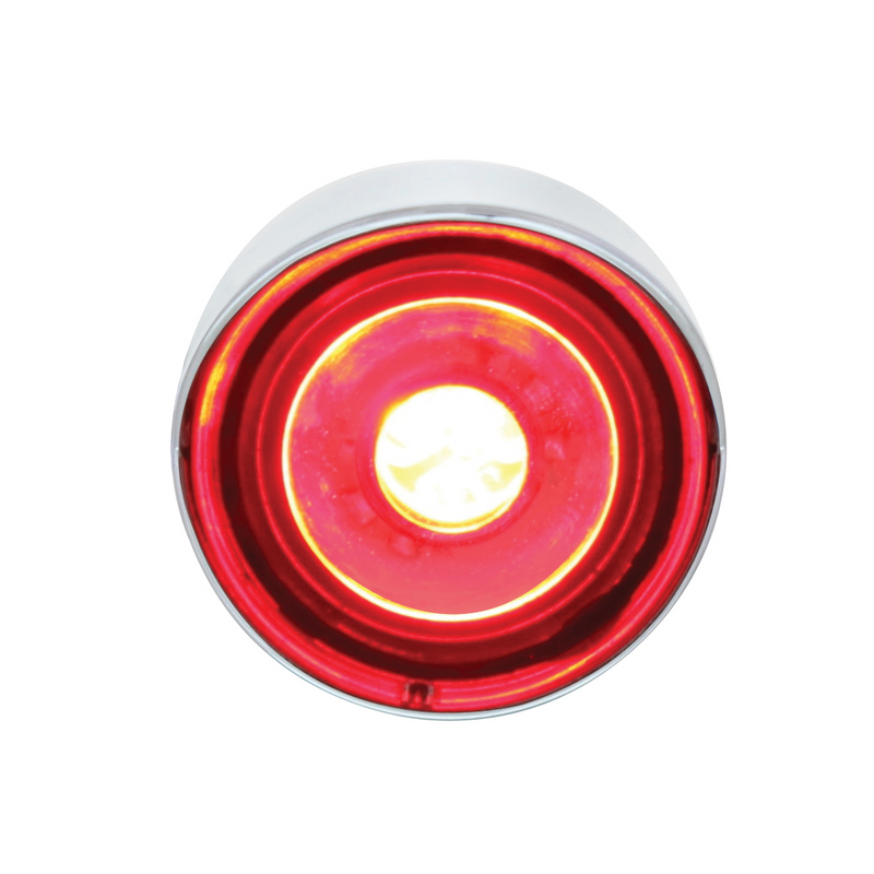 United Pacific 3 High Power LED 1" Light (Clearance/Marker) With Visor Red LED/Clear Lens 36907
