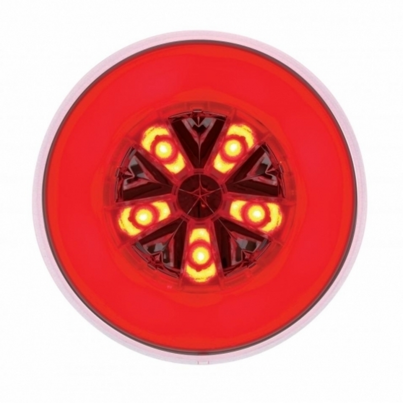 United Pacific 18 LED 4" Round GloLight (Stop, Turn & Tail) Red LED/Red Lens (Bulk) 36922B