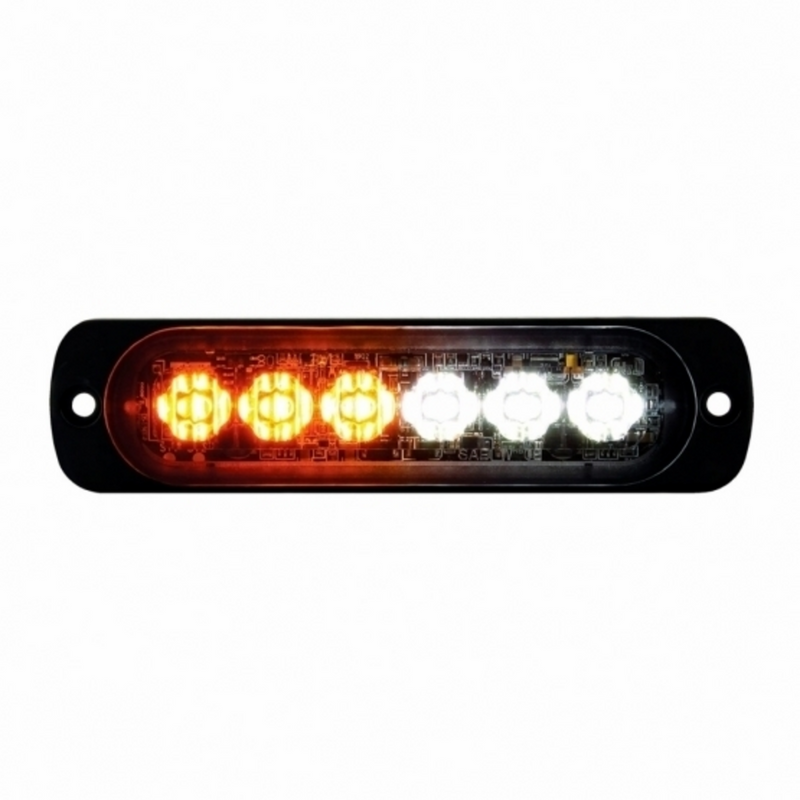 United Pacific 6 High Power LED Super Thin Directional Warning Light Amber & White LED (Bulk) 36926B