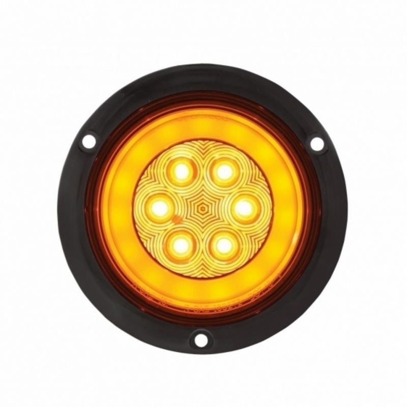 United Pacific 21 LED 4" Flange Mount GloLight (Turn Signal) Amber LED/Amber Lens 36958