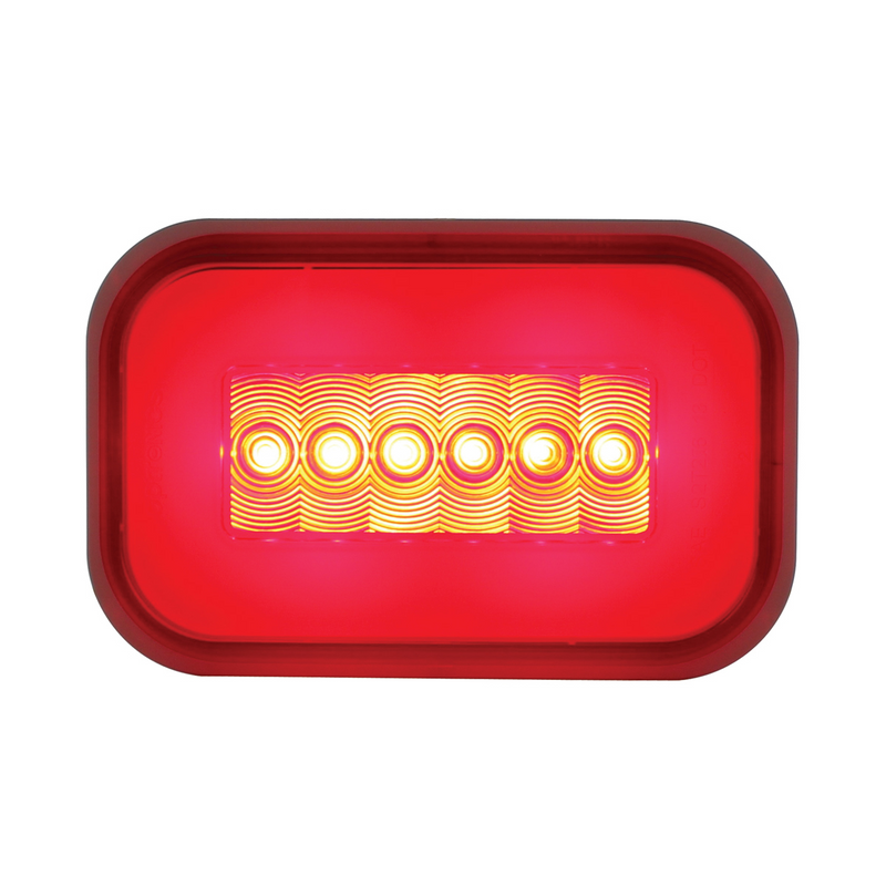 United Pacific 14 LED Rectangular GloLight (Stop, Turn & Tail) Red LED/Red Lens (Bulk) 36962B