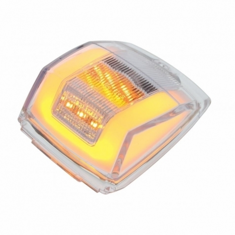United Pacific 24 LED GloLight Square Cab Light Amber LED/Clear Lens 36967