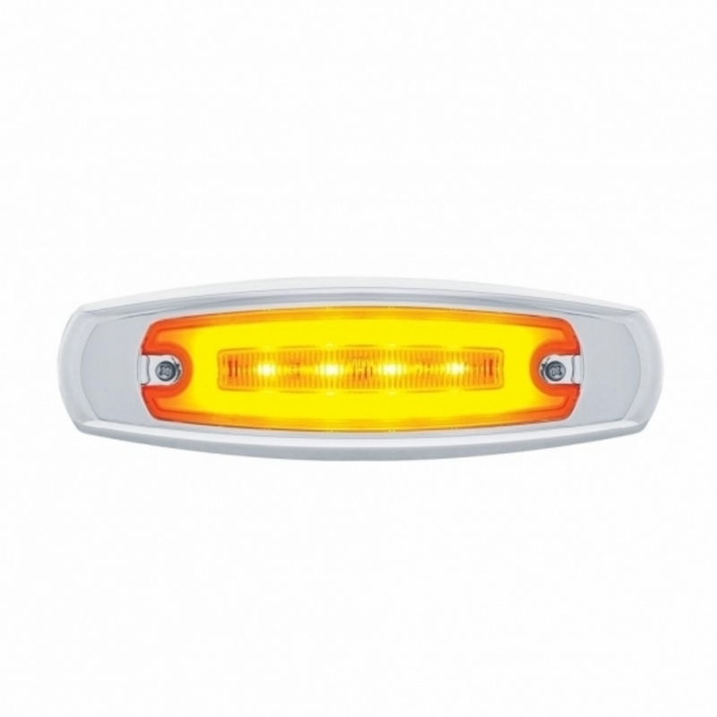 United Pacific 16 LED Rectangular GloLight With Bezel (Clearance/Marker) Amber LED/Amber Lens 36980