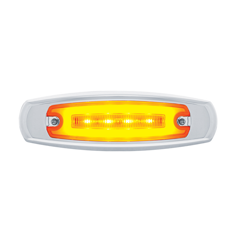 United Pacific 16 LED Rectangular GloLight With Bezel (Clearance/Marker) Amber LED/Amber Lens (Bulk) 36980B