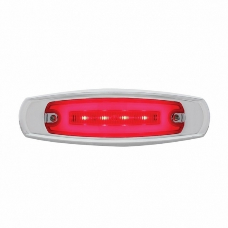United Pacific 16 LED Rectangular GloLight With Bezel (Clearance/Marker) Red LED/Red Lens 36981
