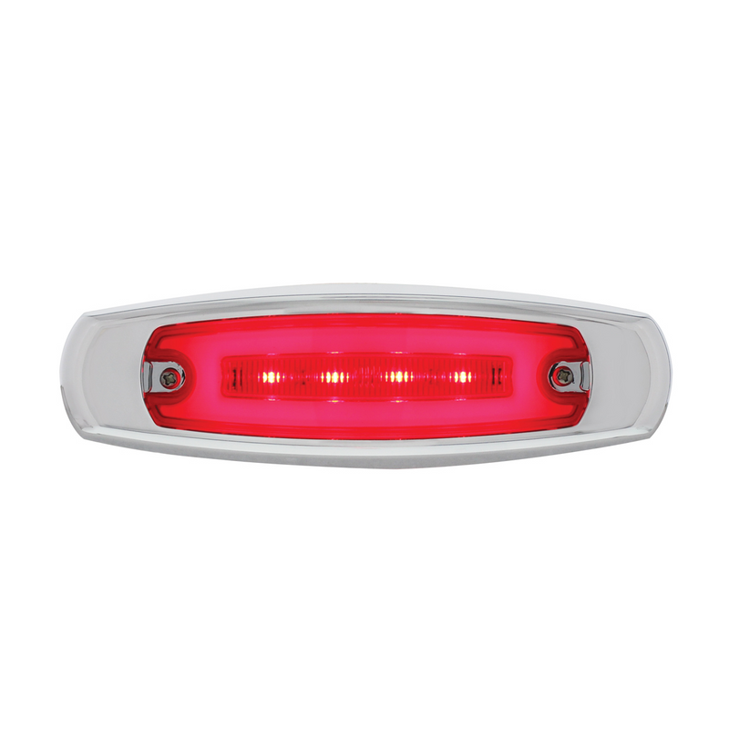 United Pacific 16 LED Rectangular GloLight With Bezel (Clearance/Marker) Red LED/Red Lens (Bulk) 36981B