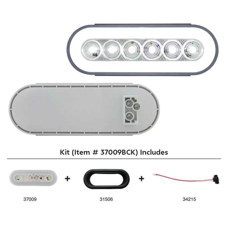United Pacific 22 LED 6" Oval GloLight Kit (Back-Up) 37009BCK