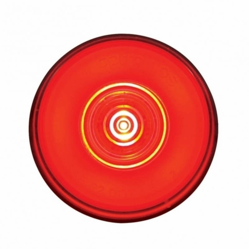 United Pacific 6 LED 2" Round GloLight (Clearance/Marker) Red LED/Red Lens (Bulk) 37036B
