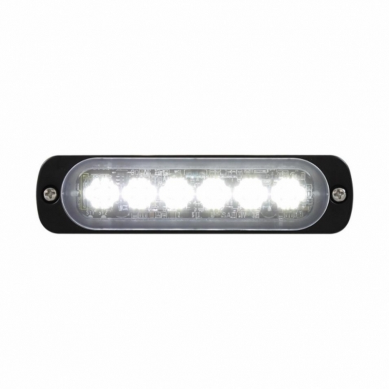 United Pacific 6 High Power LED Super Thin Directional Warning Light White LED (Bulk) 37045B