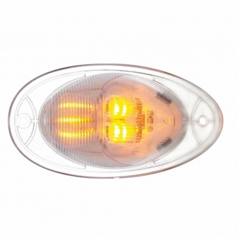 United Pacific 7 LED Turn Signal Light For 2008-2017 Freightliner Cascadia Dome Lens, Amber LED/Clear Lens 37078