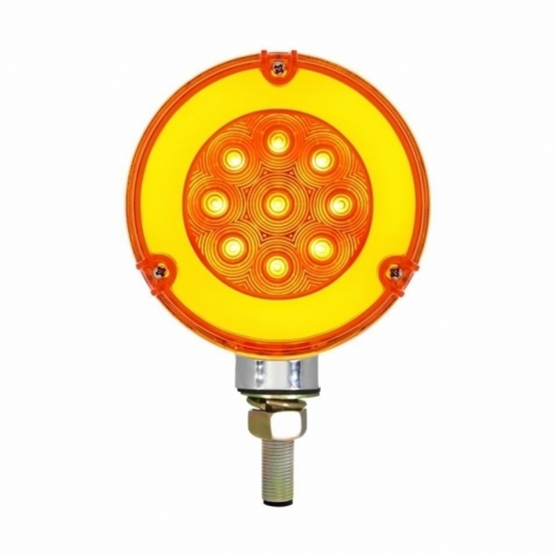 United Pacific GloLight 54 LED Single Stud Double Face Turn Signal Light Amber & Red LED/Amber & Red Lens 37083