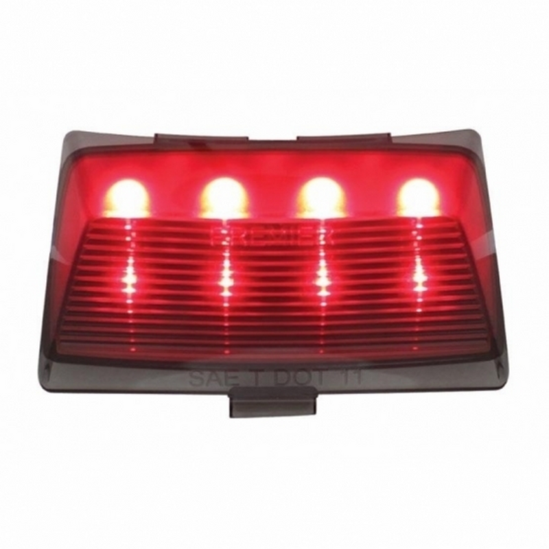 United Pacific 8 LED Fender Tip Light For Harley Motorcycle- Red LED/Smoke Lens 37094