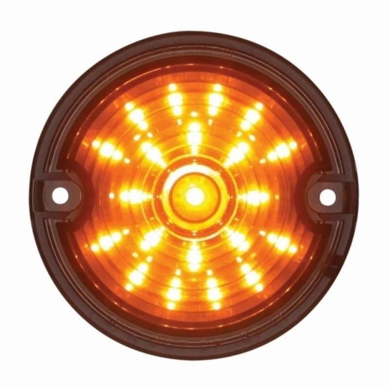 United Pacific 21 LED 3-1/4" Signal Light For Harley Motorcycle With 1156 Plug Amber LED/Smoke Lens 37095