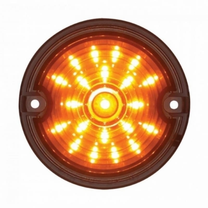 United Pacific 21 LED 3-1/4" Dual Function Signal Light For Harley Motorcycle With 1157 Plug Amber LED/Smoke Lens 37097