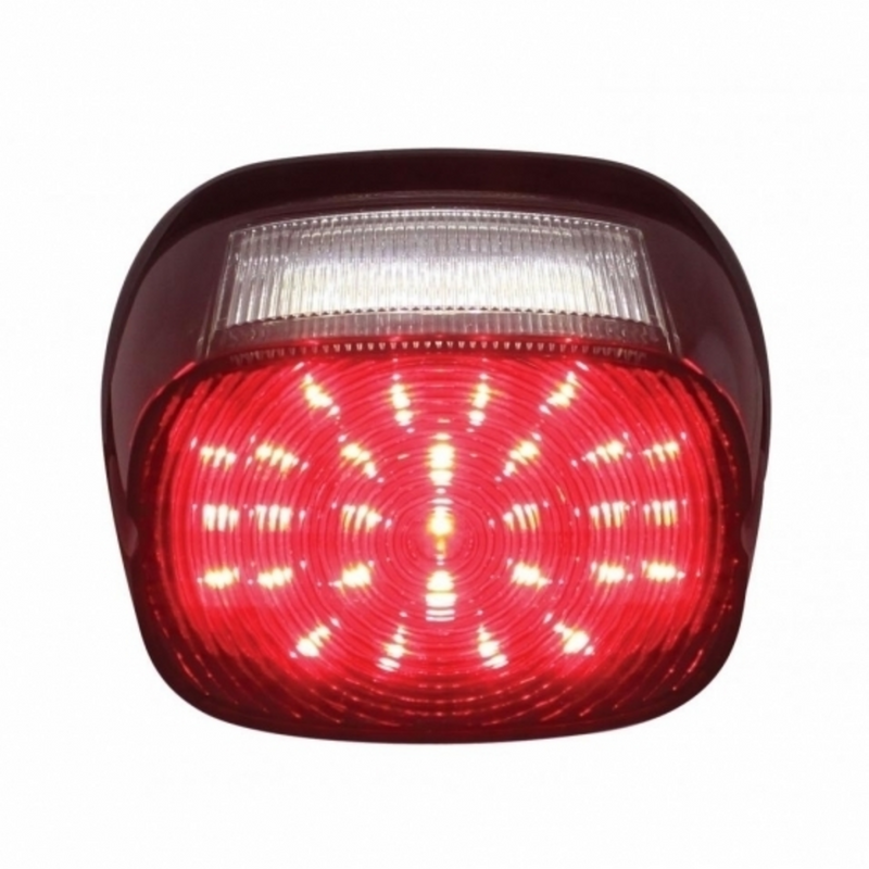 United Pacific 29 LED Tail Light For Harley Motorcycle With 4 LED License Light Red LED/Smoked Lens 37099
