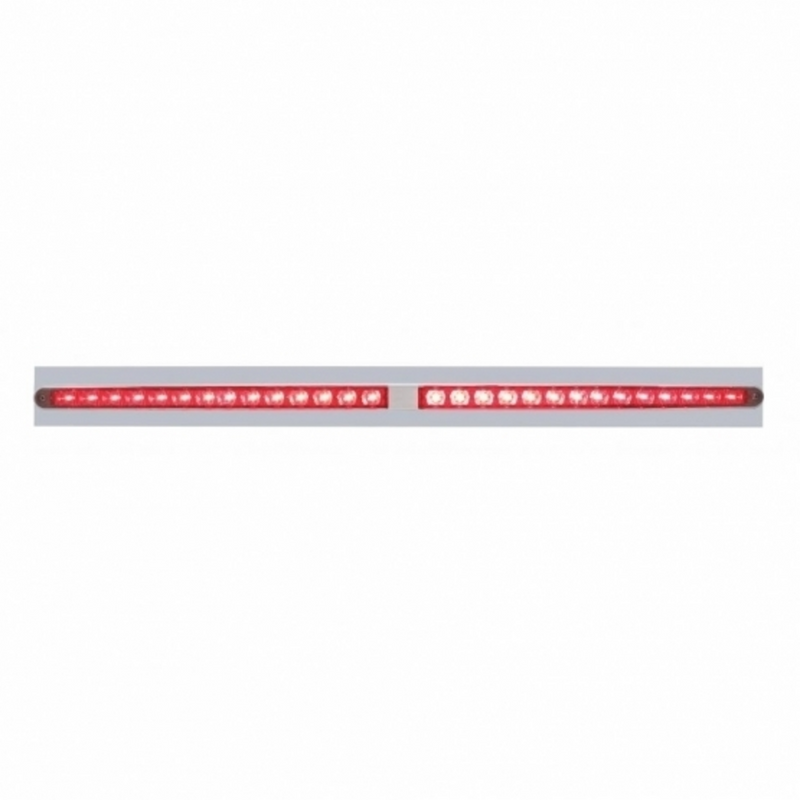 United Pacific Chrome Top Mud Flap Plate With Two 14 LED 24" Light Bars Red LED/Red Lens (Each) 37105
