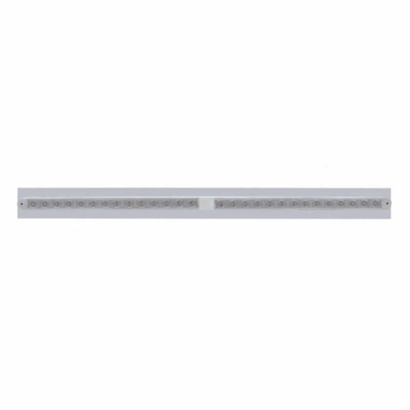 United Pacific Chrome Top Mud Flap Plate With Two 14 LED 24" Light Bars Red LED/Clear Lens (Each) 37106
