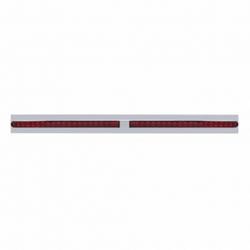 United Pacific Chrome Top Mud Flap Plate With Two 19 LED 24" Reflector Light Bars Red LED/Red Lens (Each) 37108
