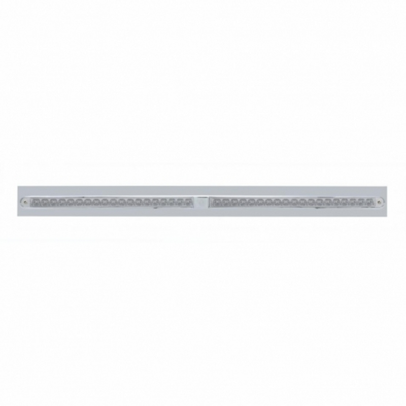 United Pacific Chrome Top Mud Flap Plate With Two 19 LED 24" Reflector Light Bars Red LED/Clear Lens (Each) 37109