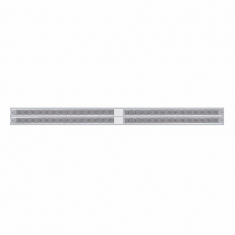 United Pacific Chrome Top Mud Flap Plate With Four 14 LED 24" Light Bars Red LED/Clear Lens (Each) 37111