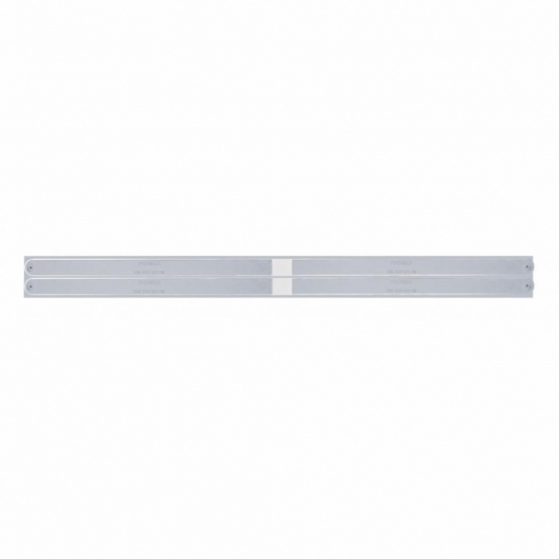 United Pacific Chrome Top Mud Flap Plate With Four 14 LED 24" Light Bars Red LED/Chrome Lens (Each) 37112