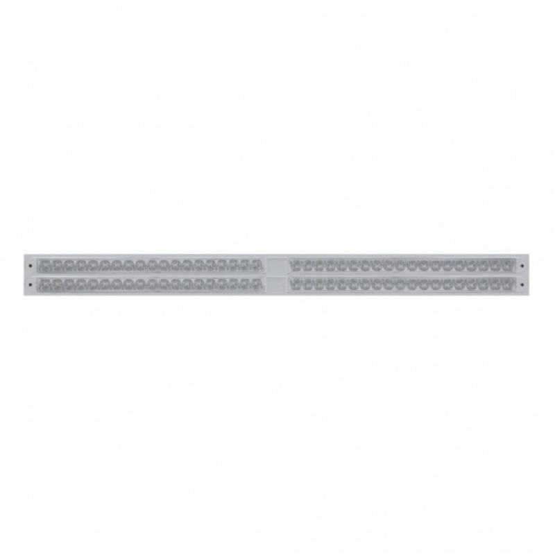 United Pacific Chrome Top Mud Flap Plate With Four 19 LED 24" Reflector Light Bars Red LED/Clear Lens (Each) 37114