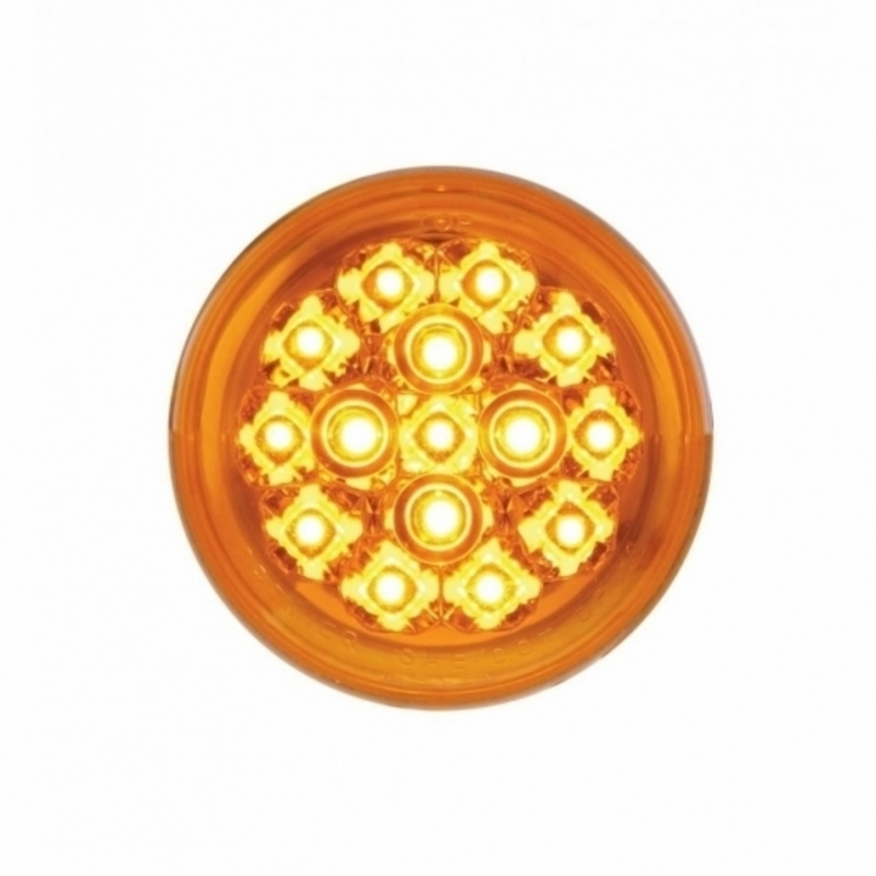 United Pacific 15 LED 2-3/8" Turn Signal Light For Harley Motorcycle- Amber LED/Amber Lens 37117
