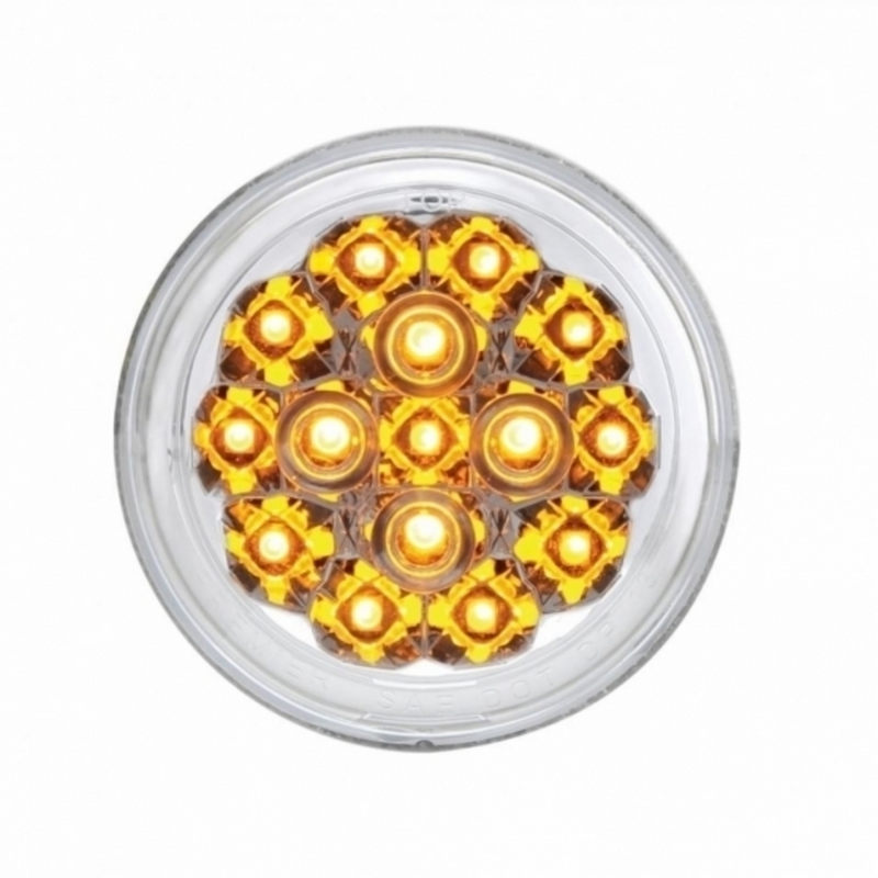 United Pacific 15 LED 2-3/8" Turn Signal Light For Motorcycle- Amber LED/Clear Lens 37118