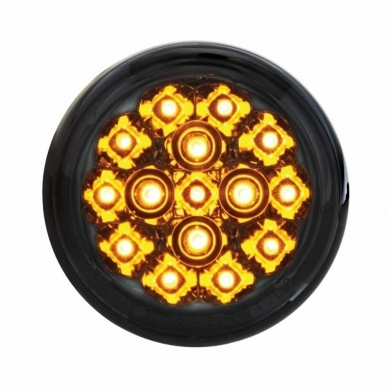 United Pacific 15 LED 2-3/8" Turn Signal Light For Harley Motorcycle- Amber LED/Smoke Lens 37119