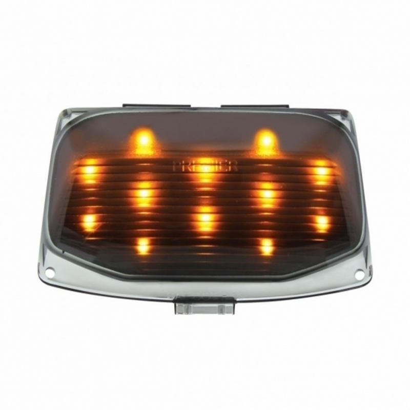 United Pacific 12 LED Front Fender Tip Light For Harley Motorcycle- Amber LED/Smoke Lens 37122