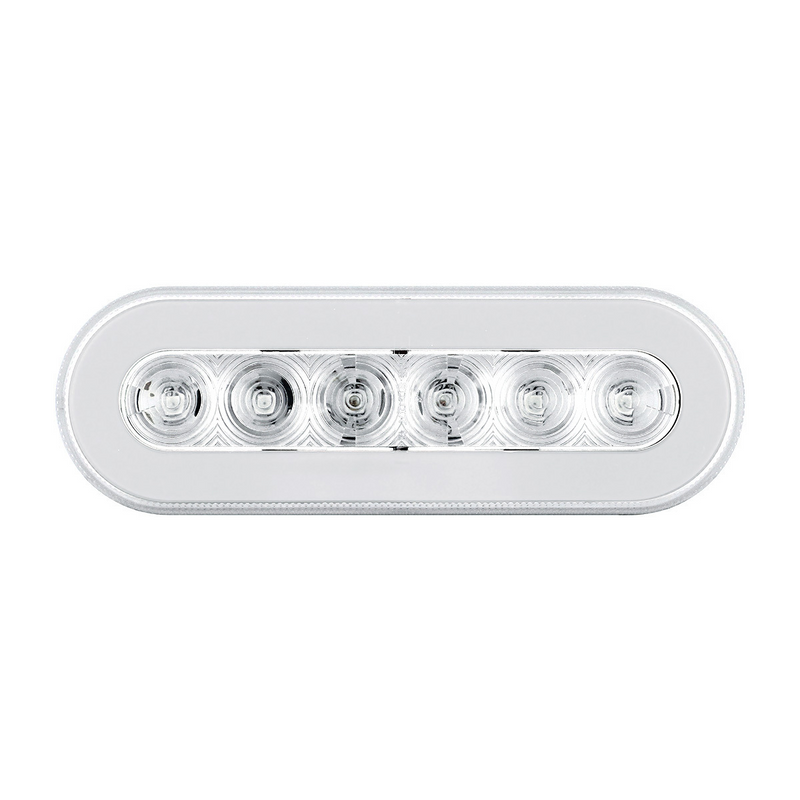 United Pacific 22 LED 6" Oval GloLight (Stop, Turn & Tail) Red LED/Clear Lens 37130