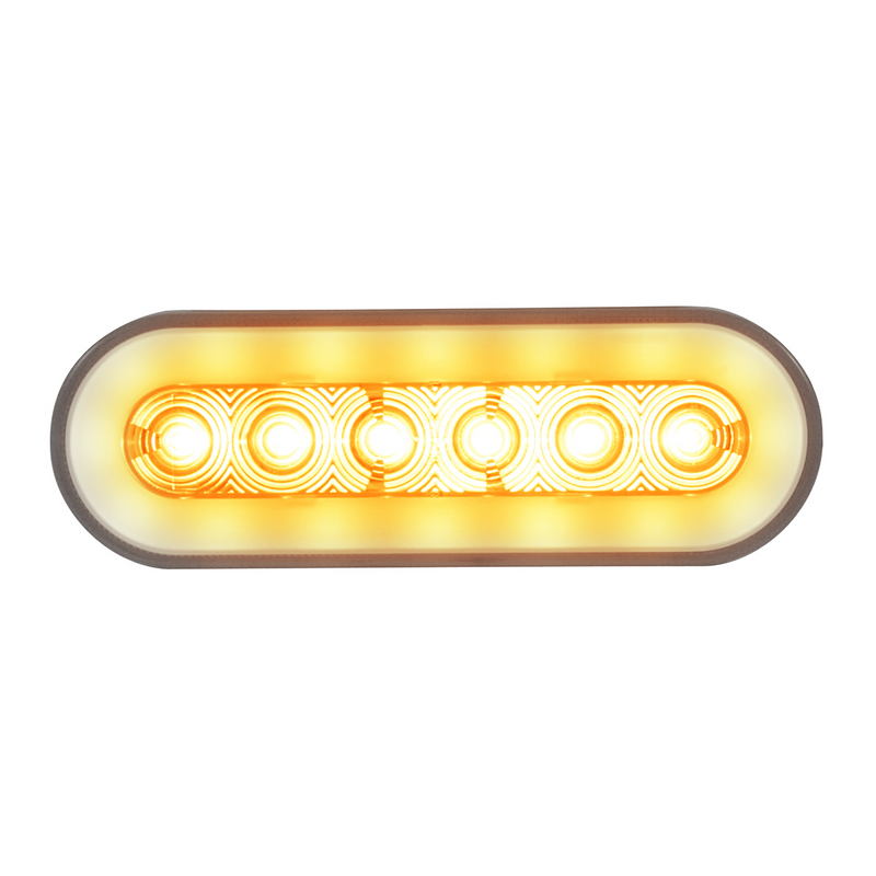 United Pacific 22 LED 6" Oval GloLight (Turn Signal) Amber LED/Clear Lens 37131