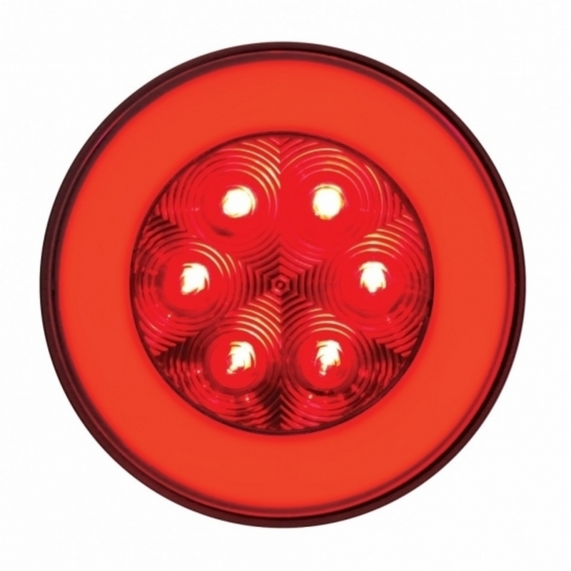 United Pacific 21 LED 4" Round GloLight (Stop, Turn & Tail) Red LED/Red Lens 37132