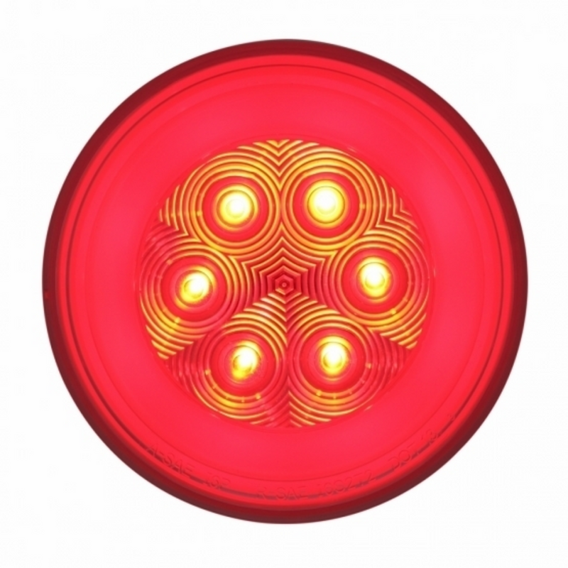 United Pacific 21 LED 4" Round GloLight (Stop, Turn & Tail) Red LED/Clear Lens 37134