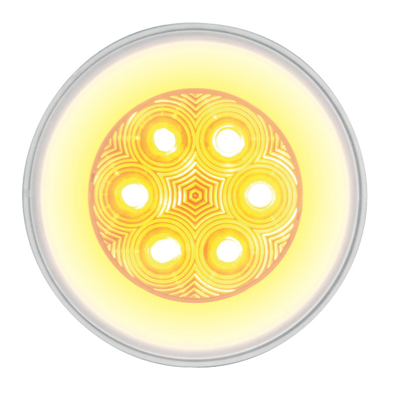 United Pacific 21 LED 4" GloLight (Turn Signal) Amber LED/Clear Lens 37135