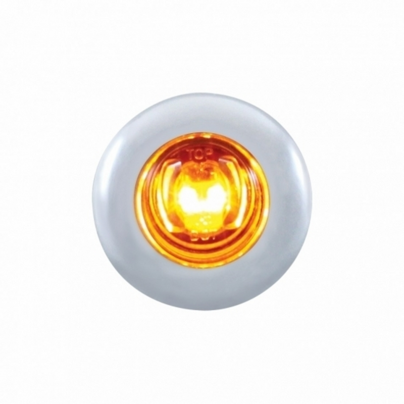 United Pacific 2 LED 3/4" Mini Light With Bezel (Clearance/Marker) Amber LED/Amber Lens 37142