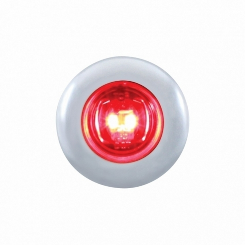 United Pacific 2 LED 3/4" Mini Light With Bezel (Clearance/Marker) Red LED/Red Lens 37143