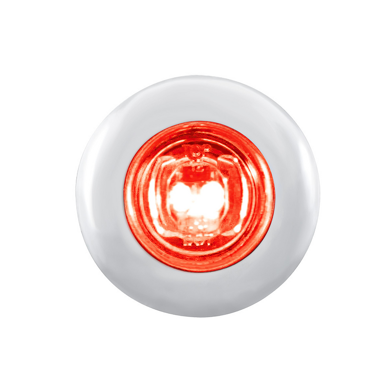 United Pacific 2 LED 3/4" Mini Light With Bezel (Clearance/Marker) Red LED/Clear Lens 37145